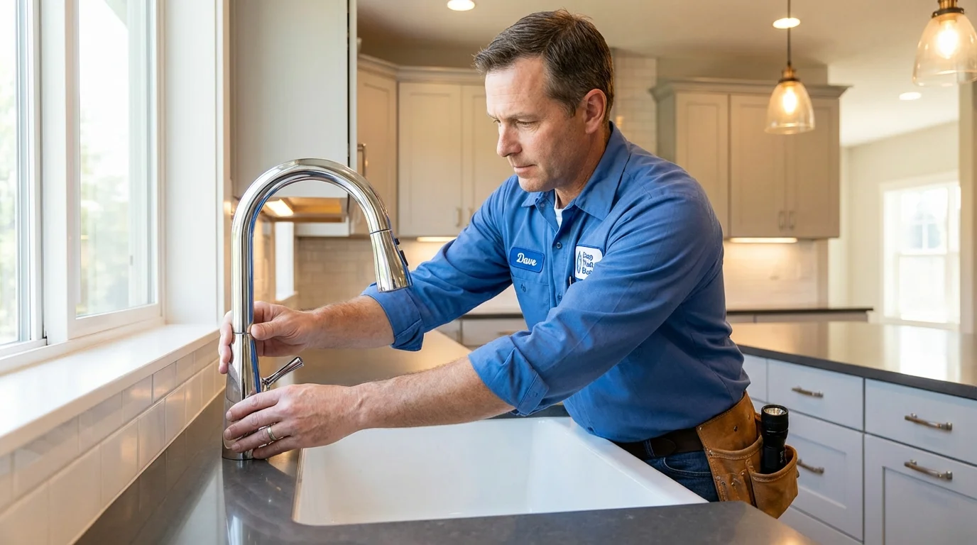Kitchen faucet installation by Johns Plumbing LLC in Millsboro