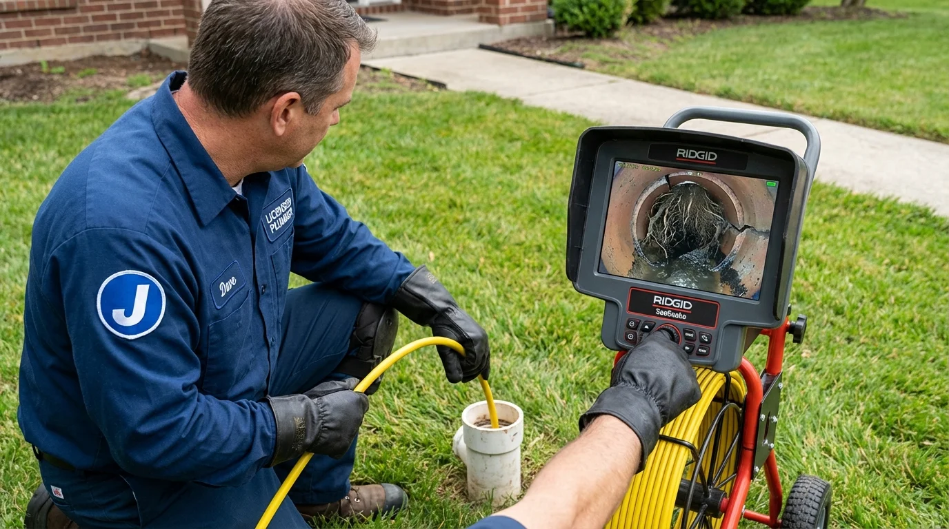 Sewer camera inspection being performed by Johns Plumbing LLC in Millsboro