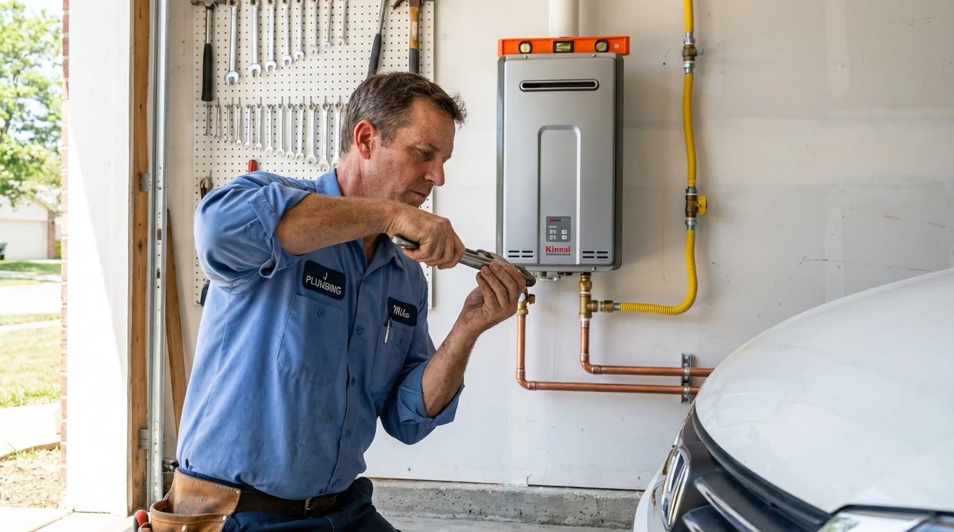 Tankless water heater installation by a Johns Plumbing LLC plumber in Millsboro